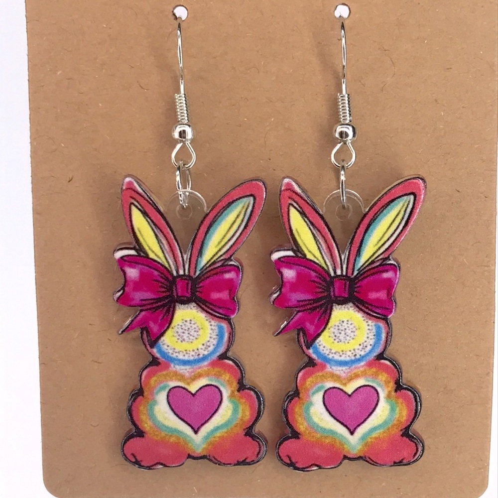 Colorful Easter Bunny Earrings Fashion Jewelry